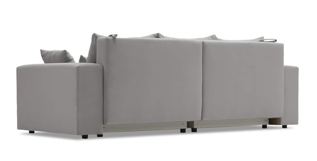 Прямой диван Майами Дымчатый серый велюр 