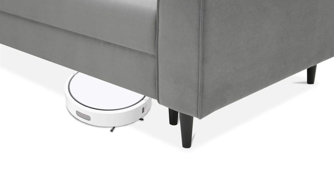 Прямой мини диван Касита 140 Серый велюр