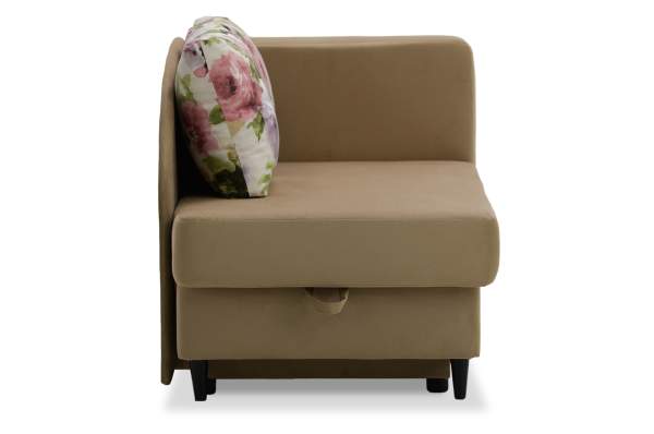 Угловая кушетка правая Иби бежевый велюр