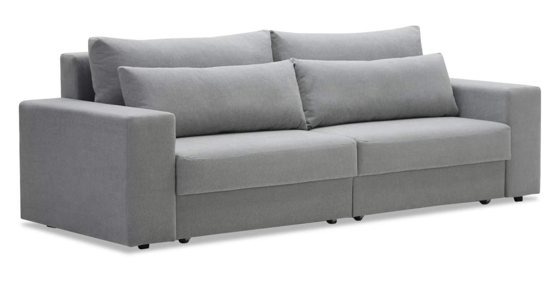 Прямой диван Рица Дымчатый серый велюр 