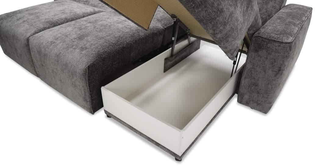 Угловой диван Матье Антрацитовый шенилл 