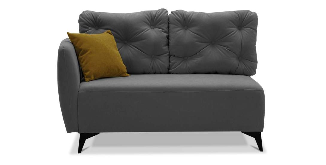 Угловая кушетка Тиволи 120 Серый велюр