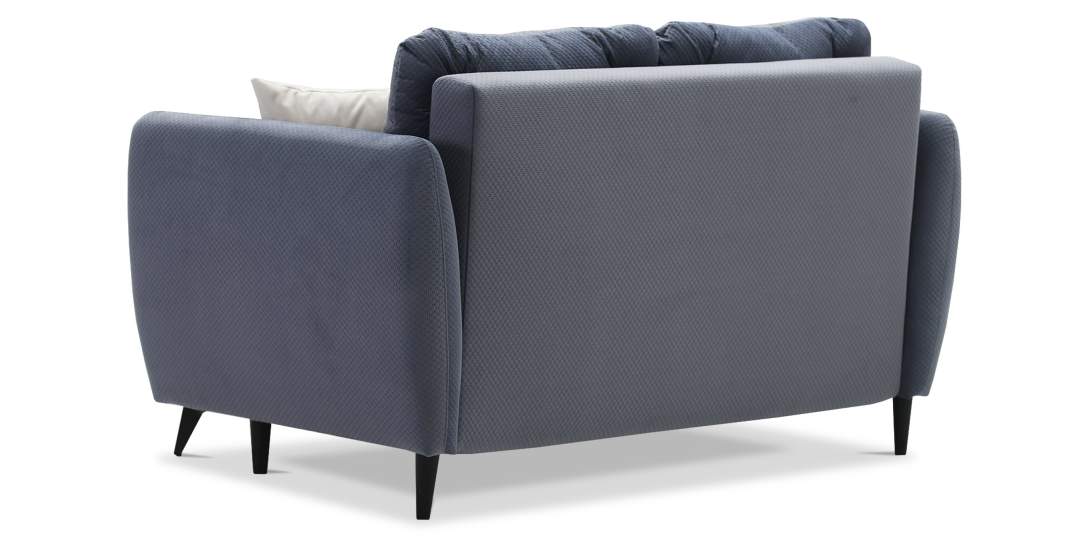 Прямой мини диван Тиволи 140 Серо-синий велюр 