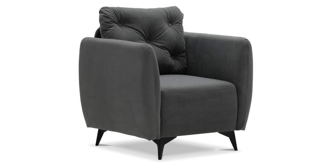 Нераскладное кресло Тиволи серый велюр 