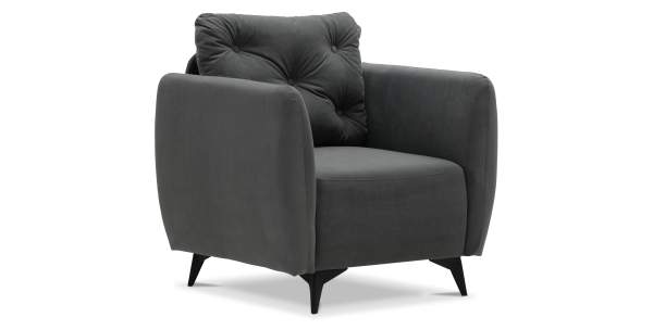 Нераскладное кресло Тиволи серый велюр 