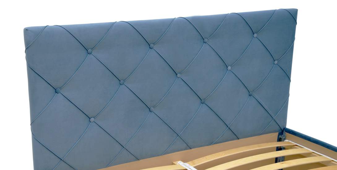 Двуспальная кровать Артэ 160 голубой велюр