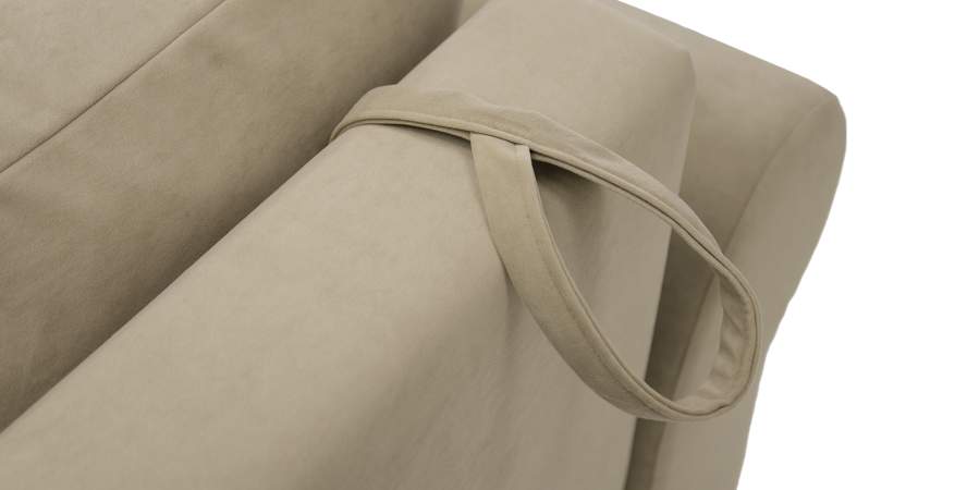 Прямой мини диван Гизела 120 песочный велюр