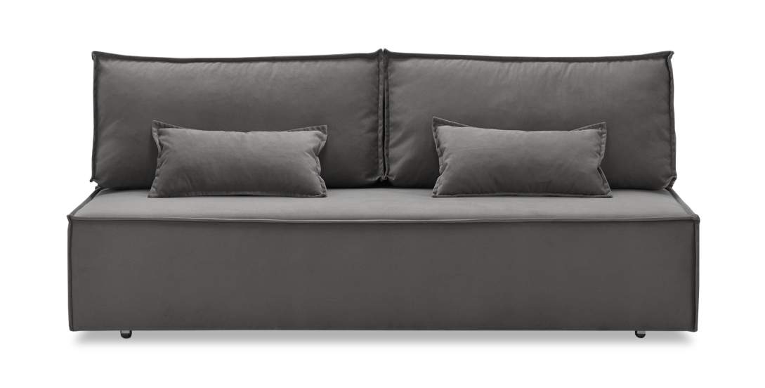 Прямой диван Фабио Fit Cерый велюр