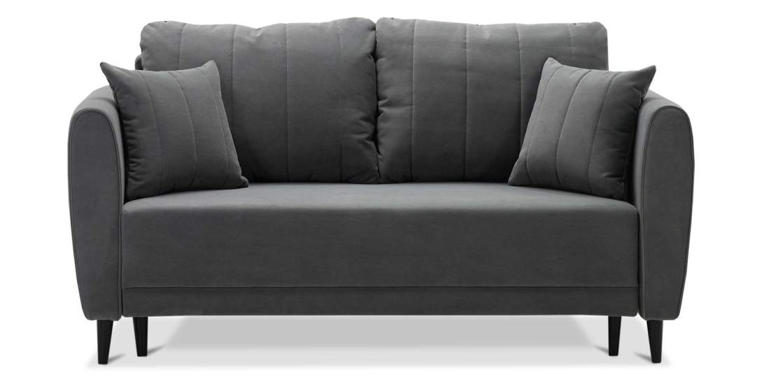 Прямой мини диван Калано 120 Серый велюр