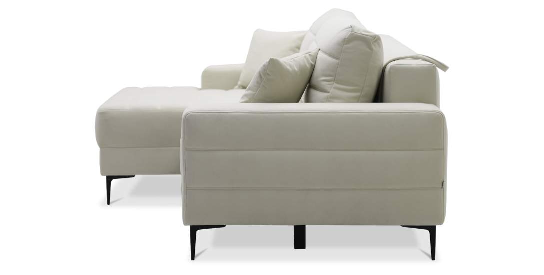 Угловой диван правый Белес Айвори велюр 