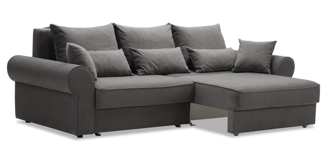 Прямой диван Тьерри Антрацитовый велюр