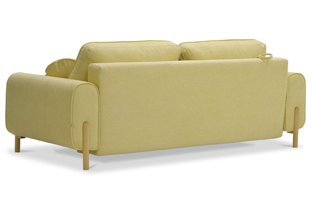 Прямой диван Тельда лимонный велюр