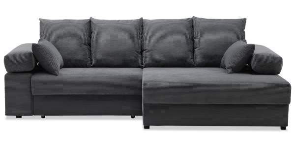 Угловой диван правый Тайлин Графитовый велюр Уцененный