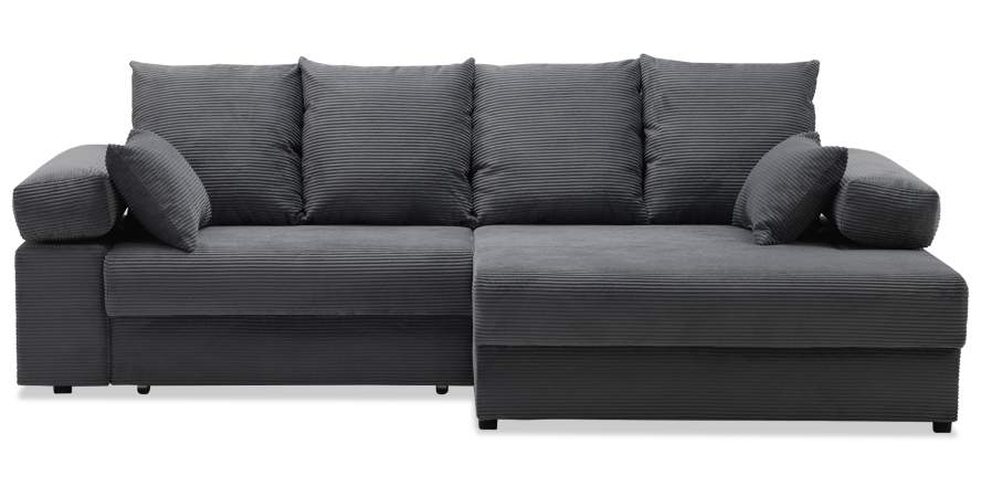 Угловой диван правый Тайлин Графитовый велюр Уцененный