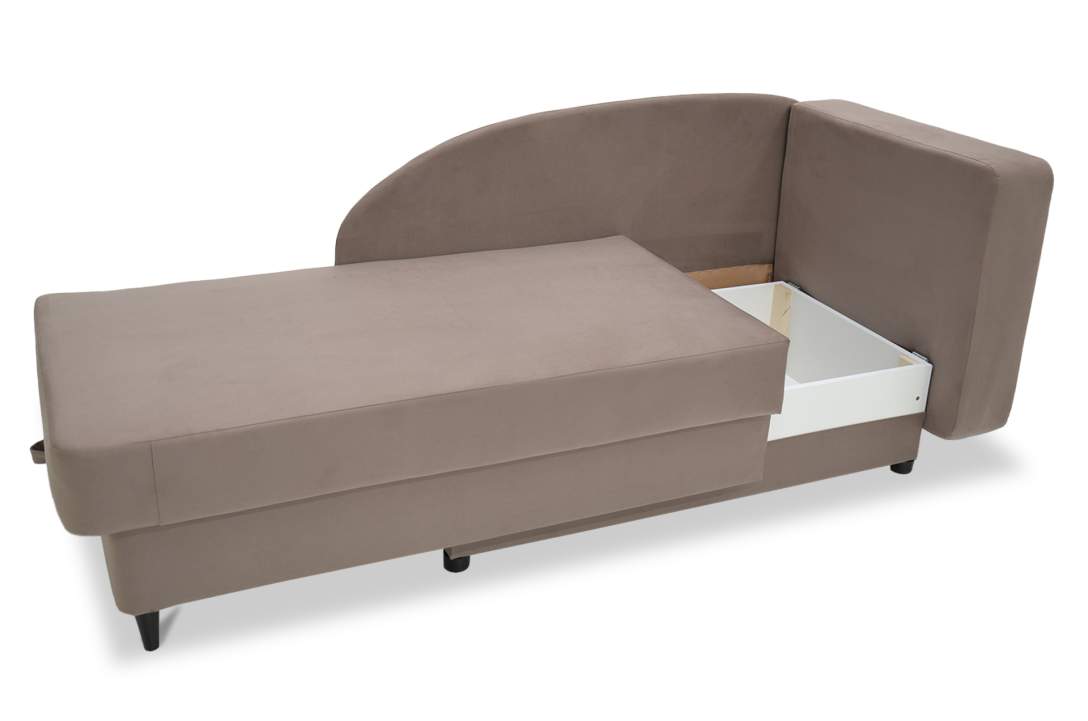 Угловая кушетка правая Иби мокка велюр