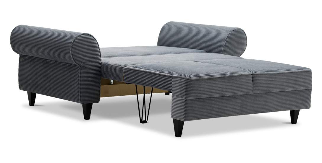 Прямой мини диван Гизела 120 серый велюр 