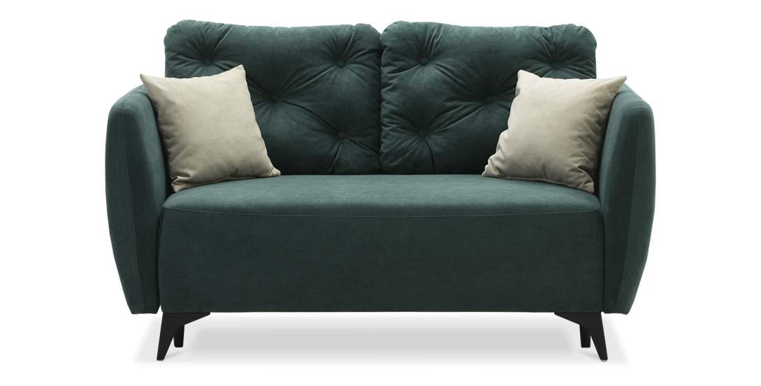 Прямой мини диван Тиволи 120 Изумрудный велюр