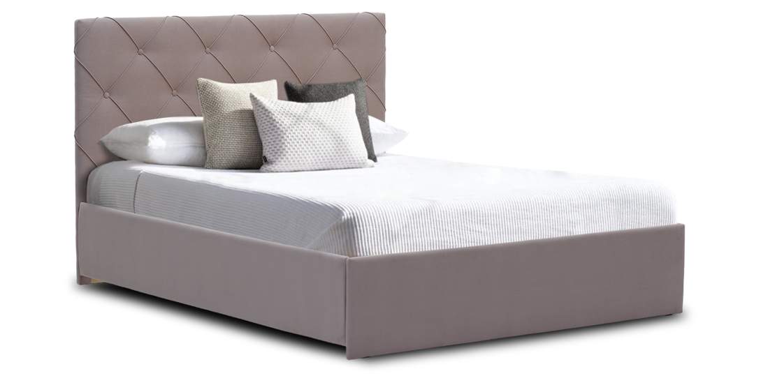 Двуспальная кровать Артэ 140 розовый велюр