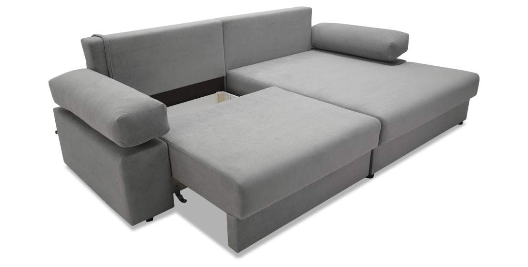 Угловой диван правый Тайлин Дымчатый серый велюр 