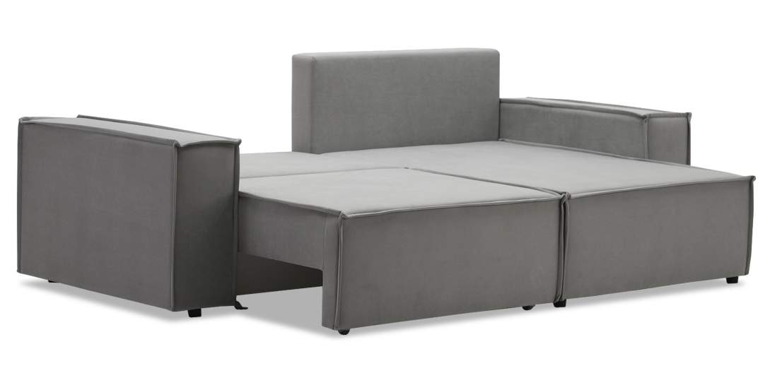 Угловой диван Фабио Дымчатый серый велюр