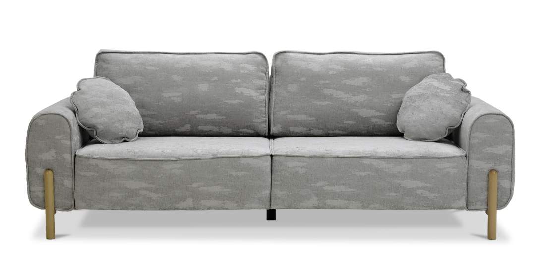 Прямой диван Тельда серый шенилл