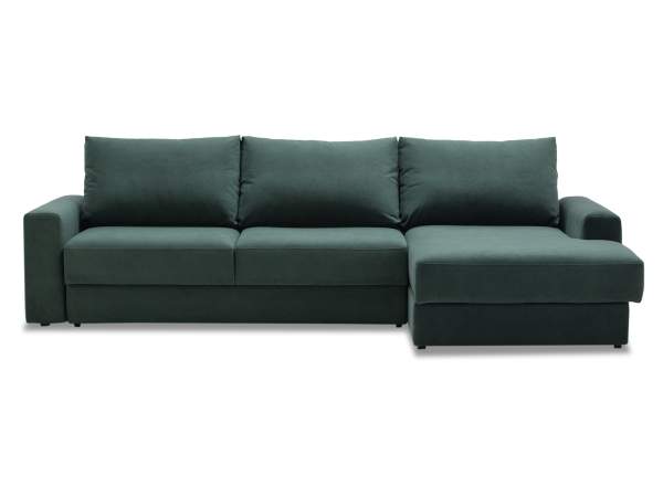 Угловой диван правый Вегас изумрудный велюр