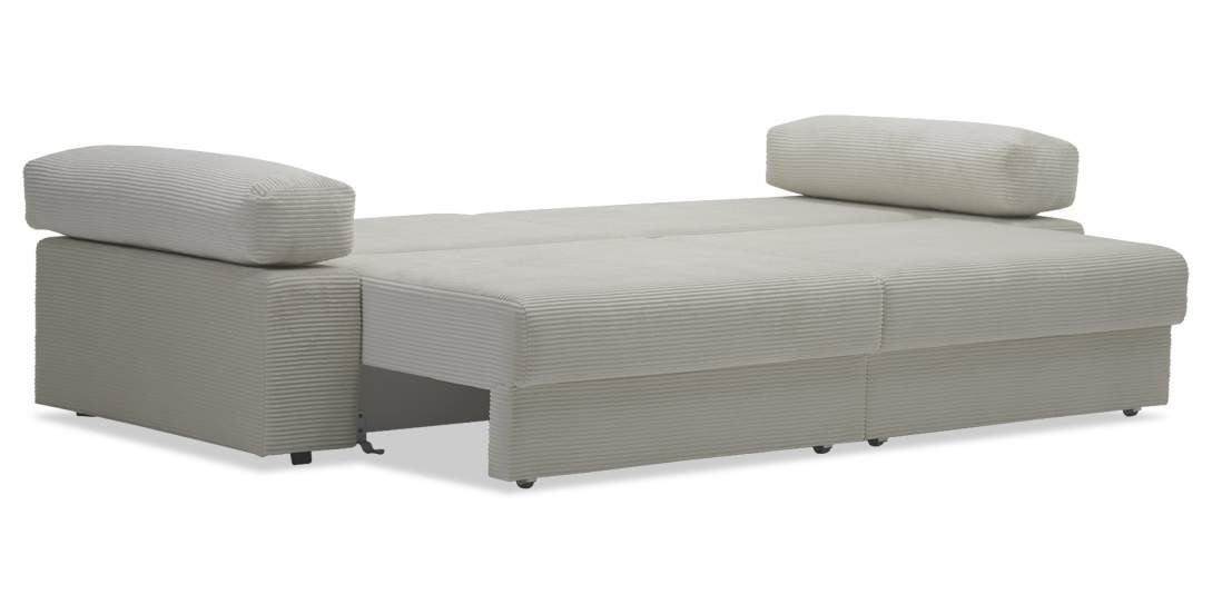 Прямой диван Тайлин Молочный кремовый велюр