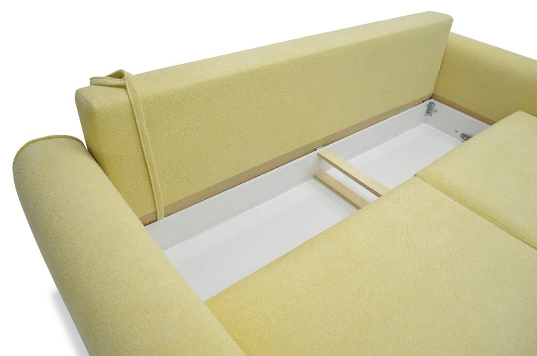 Прямой диван Тельда лимонный велюр