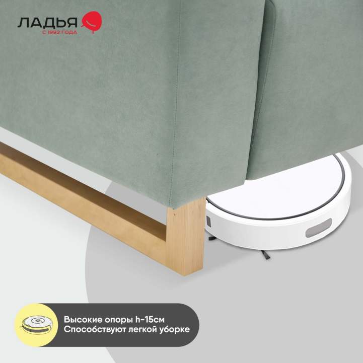 Прямой диван Каперс Пыльно-бирюзовый велюр