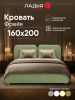 Двуспальная кровать Фрейя 160 с подъемным механизмом светло-зеленый велюр