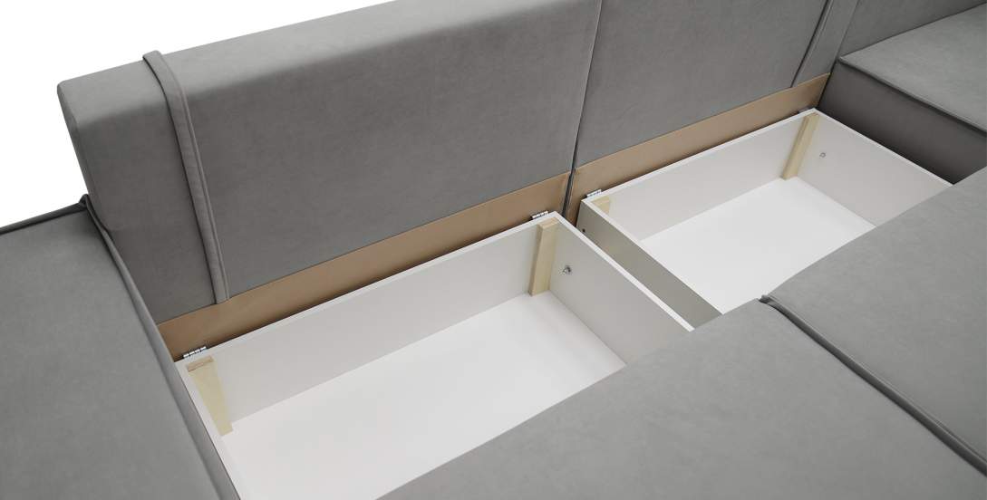 Угловой диван Фабио Max серо-бежевый велюр