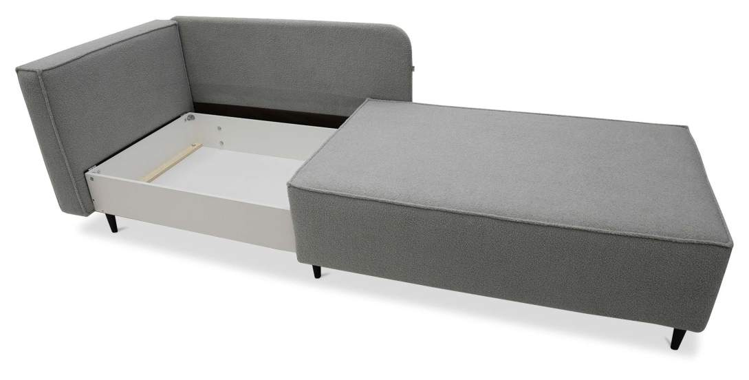 Угловая кушетка левая Элфи Cеребристый букле 