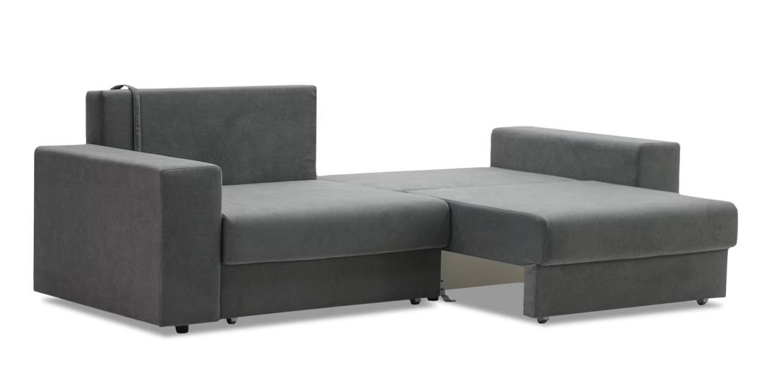 Прямой диван Майами Серый велюр 