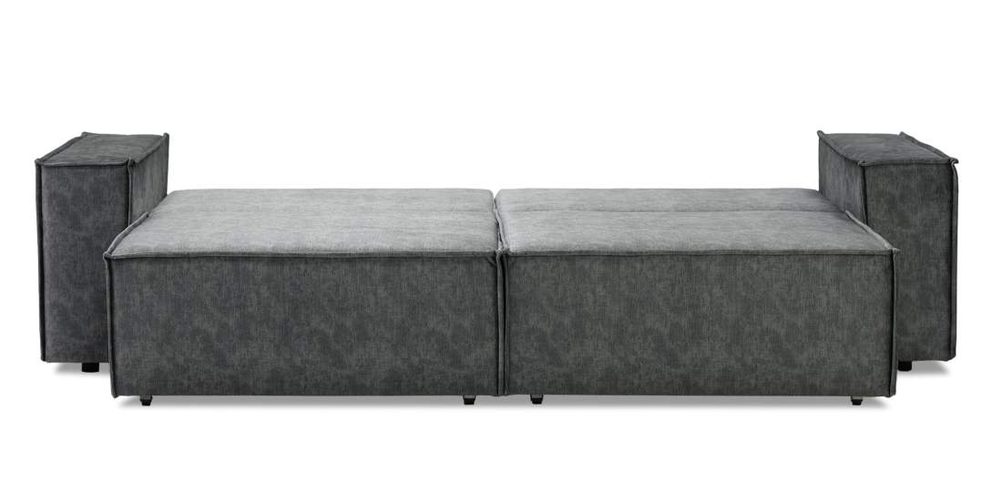 Прямой диван Фабио темно-серый велюр