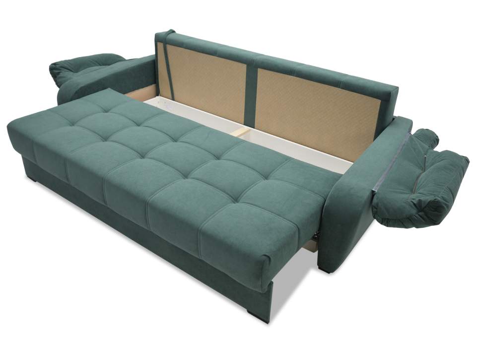 Прямой диван Вестон изумрудный велюр