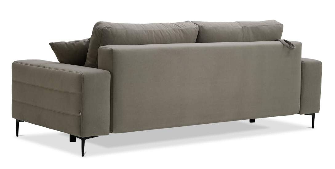 Прямой диван Белес миди коричневый велюр