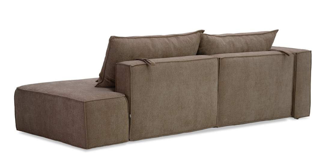 Угловой диван правый Рейф песочный шенилл