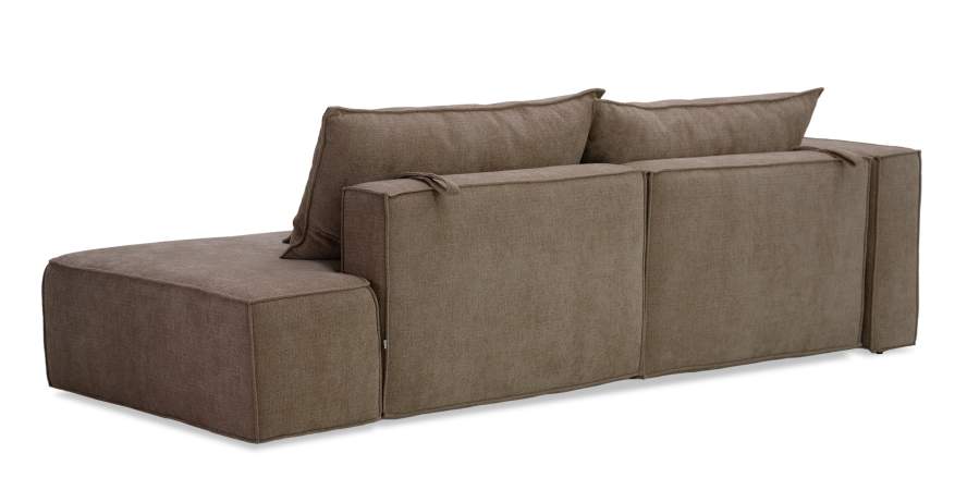 Угловой диван правый Рейф песочный шенилл