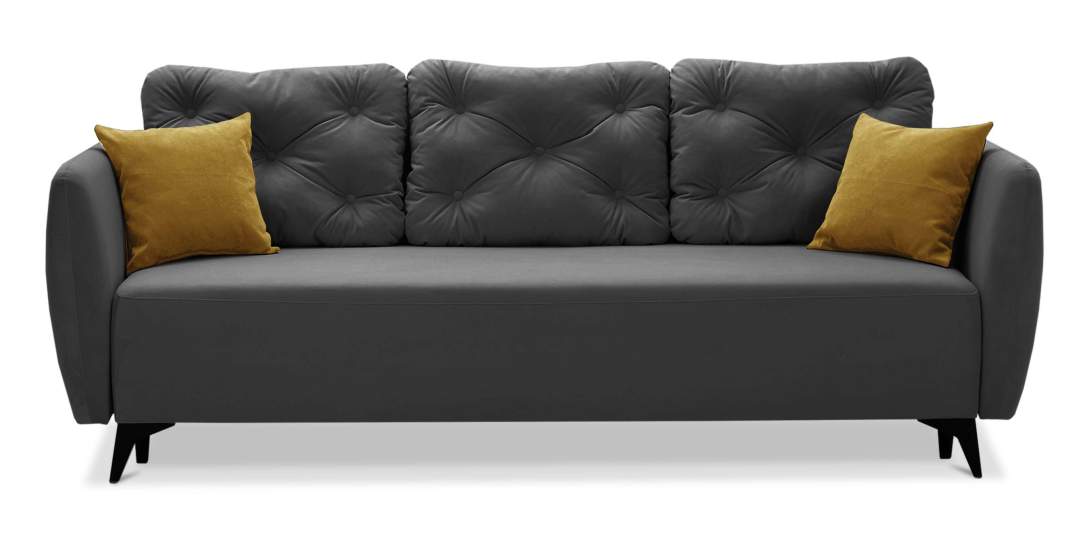 Прямой диван Тиволи Серый велюр 
