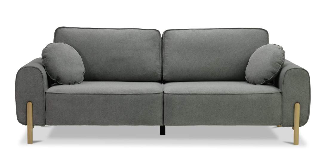 Прямой диван Тельда серый шенилл