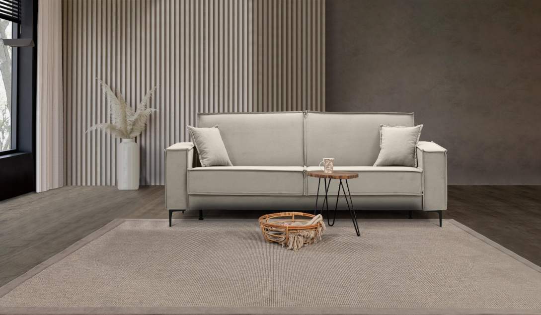 Прямой диван Авиньон Айвори велюр