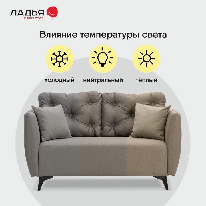 Прямой диван-кушетка Тиволи 120 коричневая рогожка 