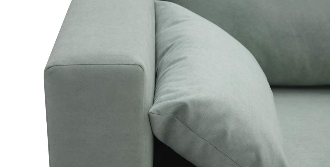 Прямой диван Каперс Пыльно-бирюзовый велюр