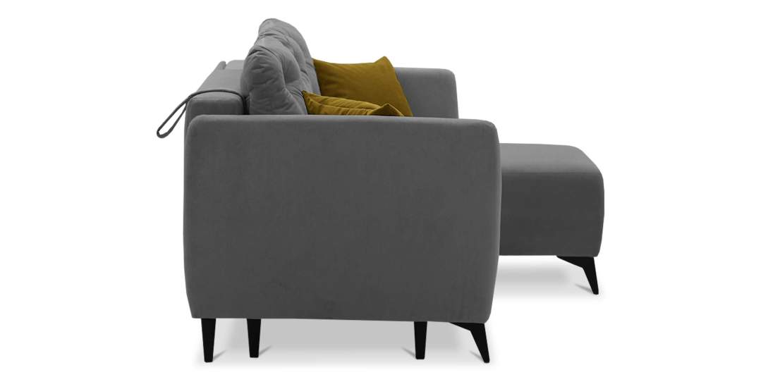 Угловой диван Тиволи Серый велюр 