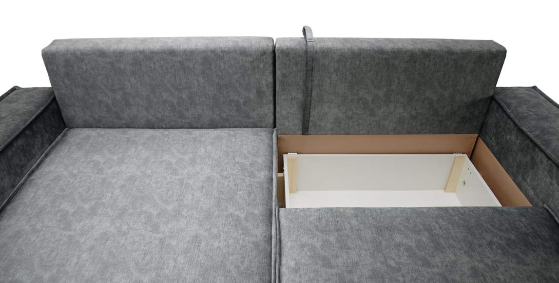Угловой диван Фабио темно-серый велюр