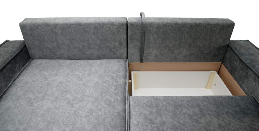 Угловой диван Фабио темно-серый велюр