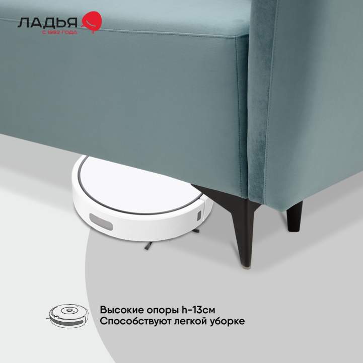 Прямой мини диван Тиволи 120 Бирюзовый велюр