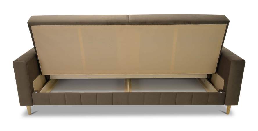 Прямой диван Эмма Коричневый велюр Уцененный