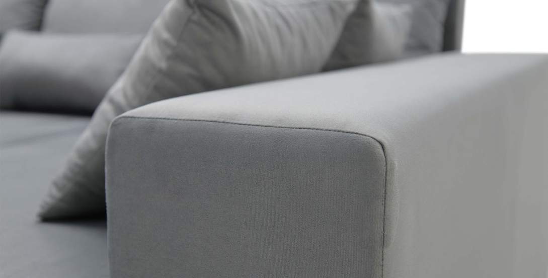 Угловой диван левый Майами Графитовый велюр Уцененный