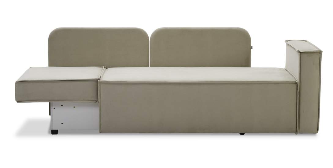 Прямой мини диван Бохо Айвори велюр 